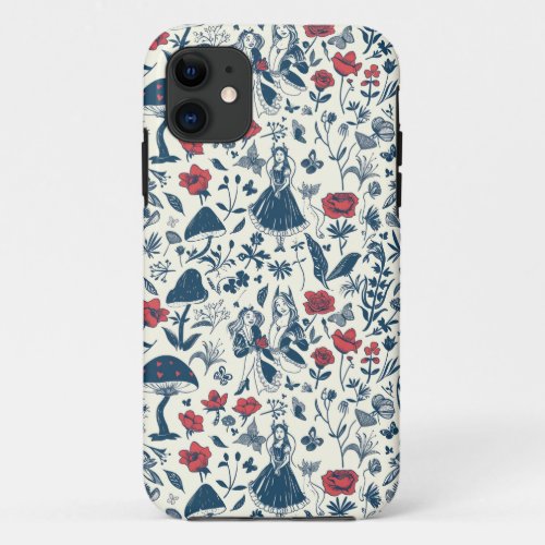 Vintage Alice in Wonderland Seamless Pattern  iPhone 11 Case