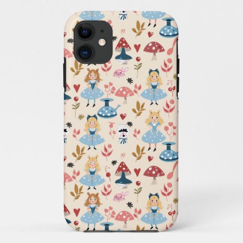 Vintage Alice in Wonderland Seamless Pattern  iPhone 11 Case