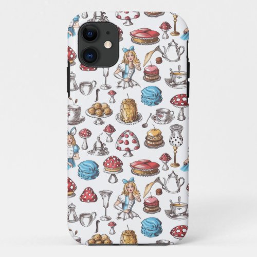 Vintage Alice in Wonderland Seamless Pattern  iPhone 11 Case