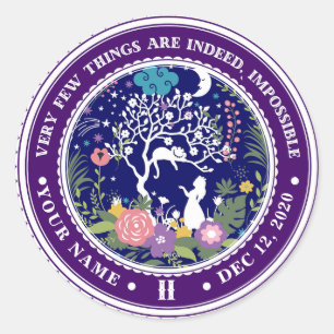 Vintage Alice in Wonderland Sobriety Medallion Classic Round Sticker
