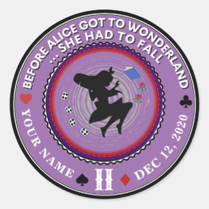 Vintage Alice in Wonderland Sobriety Medallion Classic Round Sticker