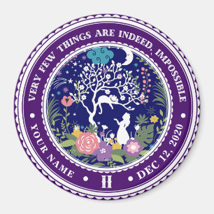 Vintage Alice in Wonderland Sobriety Medallion     Magnet