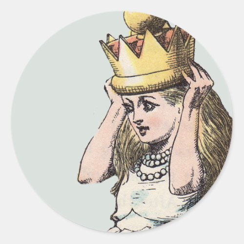 vintage alice in wonderland sticker label seal