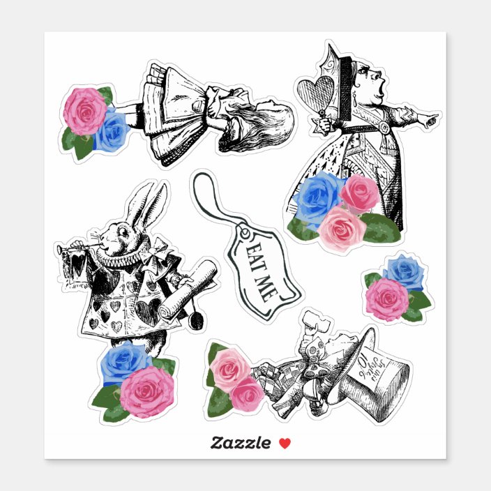 Vintage Alice in Wonderland Sticker Sheet | Zazzle.com