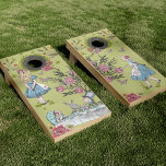 Vintage Alice In Wonderland Storybook Rabbit Hole Cornhole Set<br><div class="desc">Follow Alice down the rabbit hole with our beautifully designed vintage Alice in wonderland storybook fairytale theme cornhole set. Beautifully designed vintage Alice in Wonderland character collage. Perfect for Alice in Wonderland theme parties and events. Features a mix of our own hand-drawn original florals and artwork. We've meticulously restored the...</div>