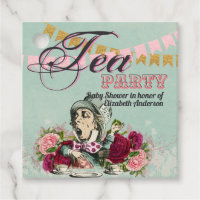 Vintage Alice In Wonderland Tea Party BABY SHOWER Favor Tags