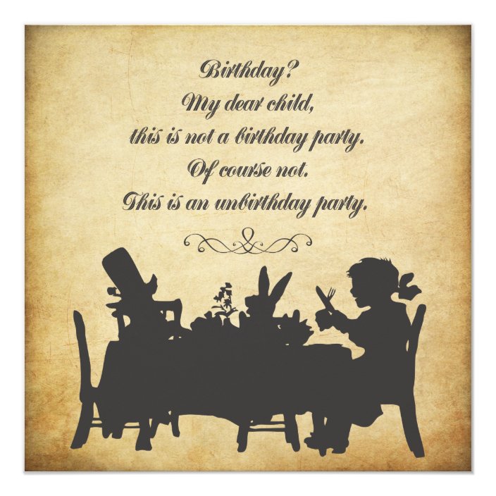 Vintage Alice In Wonderland Tea Party Birthday Invitation Zazzle Com