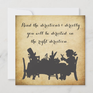 Vintage Alice in Wonderland Tea Party Birthday Invitation