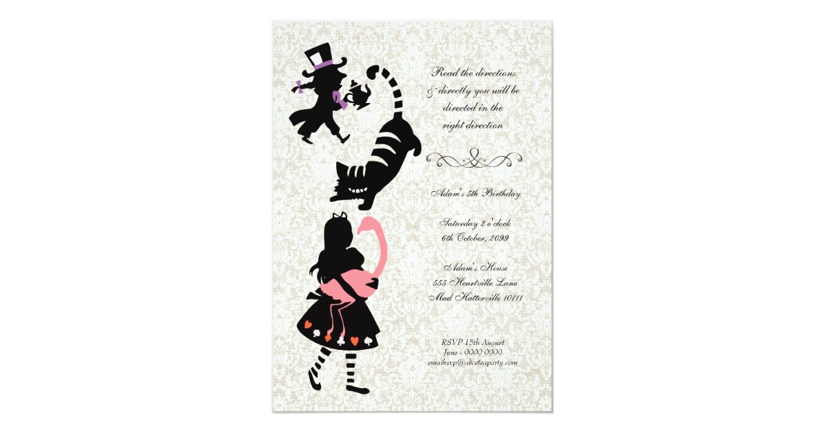Vintage Alice In Wonderland Tea Party Birthday Invitation Zazzle Com