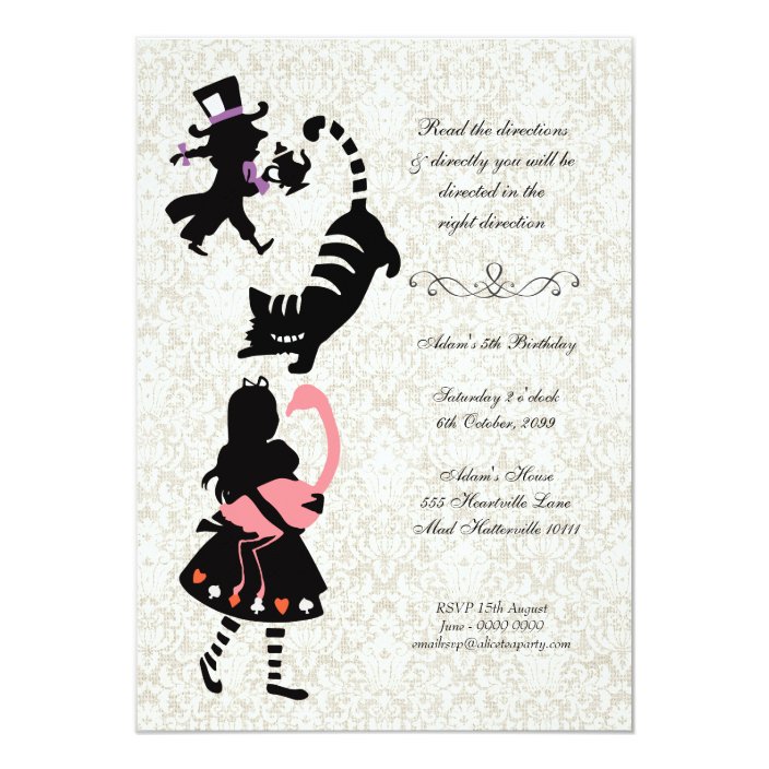 Vintage Alice In Wonderland Tea Party Birthday Invitation Zazzle Com