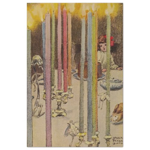 Vintage Alice in Wonderland Tea Party Candles Tissue Paper