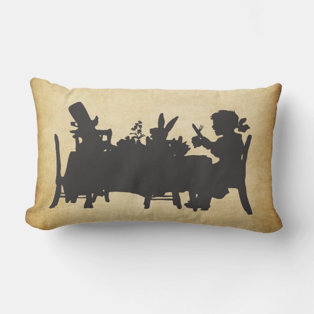Vintage Alice in Wonderland Tea Party Cushion (Front)