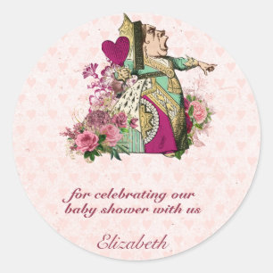 Vintage Alice in Wonderland Tea Party Custom Party Classic Round Sticker