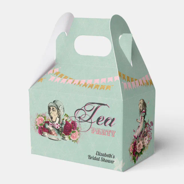 Vintage Alice in Wonderland Tea Party Custom Party Favor Boxes | Zazzle