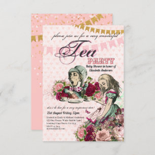 Vintage Alice in Wonderland Tea Party Custom Party Invitation