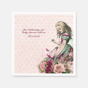 Vintage Alice in Wonderland Tea Party Custom Party Napkins