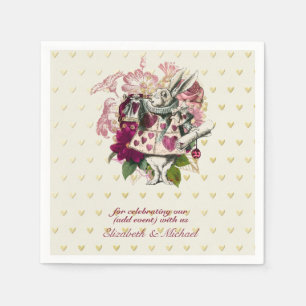Vintage Alice in Wonderland Tea Party Custom Party Napkins