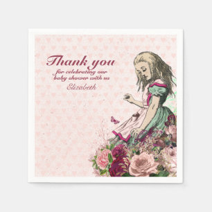 Vintage Alice in Wonderland Tea Party Custom Party Napkins