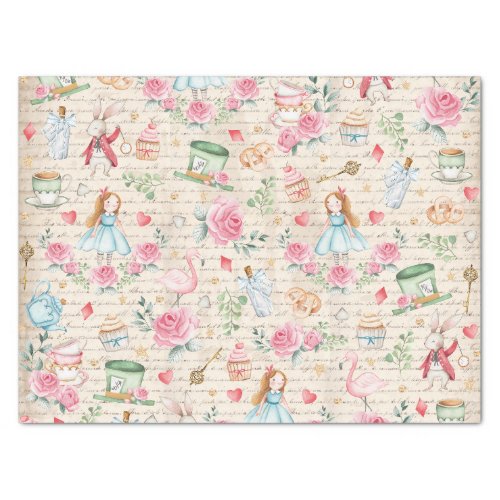 Vintage Alice in Wonderland Tea Party Decoupage Ti Tissue Paper
