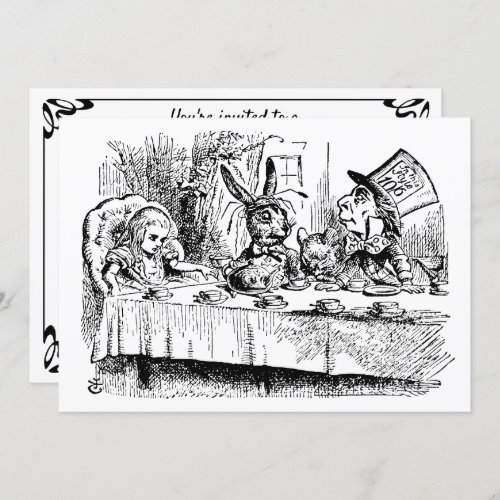 Vintage Alice in Wonderland Tea Party Housewarming Invitation