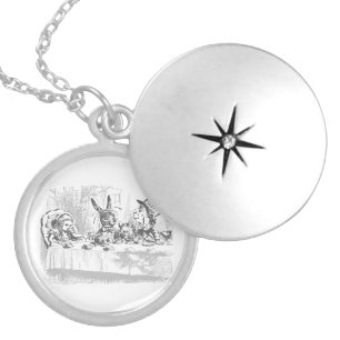 Vintage Alice in Wonderland Tea Party  Locket Necklace
