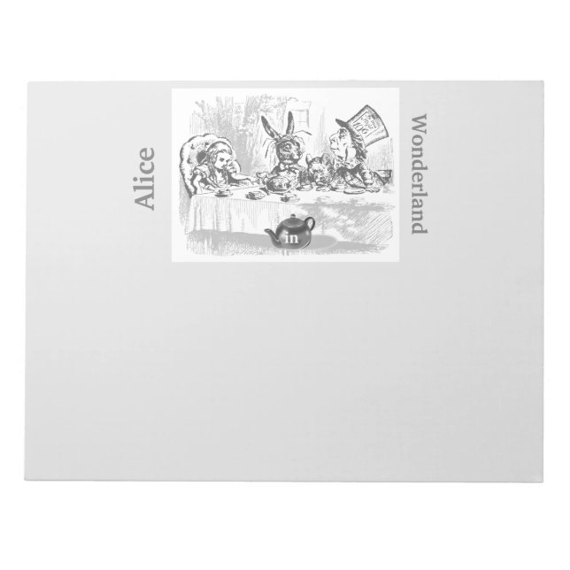 Vintage Alice in Wonderland Tea Party Notepad (Front)