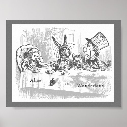 Vintage Alice in Wonderland Tea Party Poster