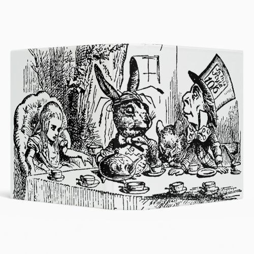 Vintage Alice in Wonderland Tea Party Scene 3 Ring Binder