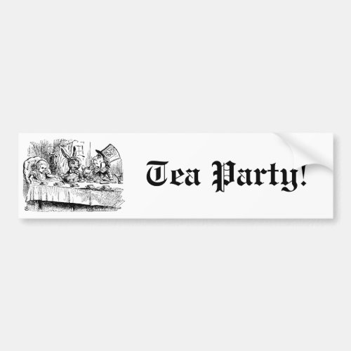 Vintage Alice in Wonderland Tea Party Scene Bumper Sticker