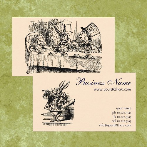 Vintage Alice in Wonderland Tea Party Scene Business Card