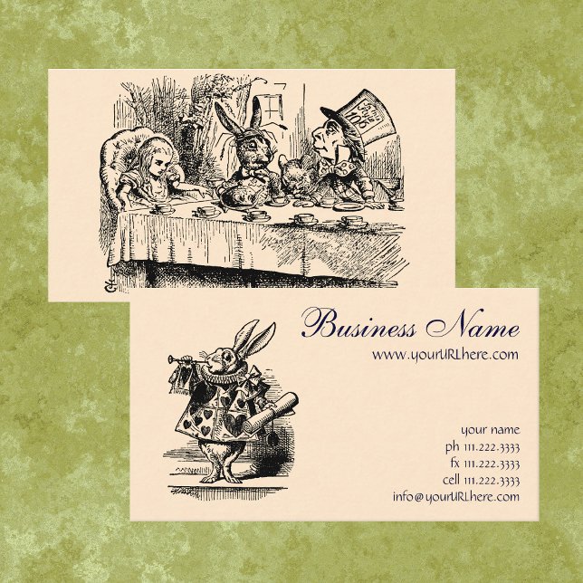 Vintage Alice in Wonderland, Tea Party Scene Business Card (Creator Uploaded)