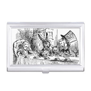 Vintage Alice in Wonderland, Tea Party Scene Business Card Holder