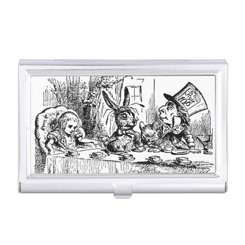 Vintage Alice in Wonderland Tea Party Scene Business Card Holder