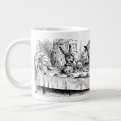 Vintage Alice in Wonderland Tea Party Scene Giant Coffee Mug