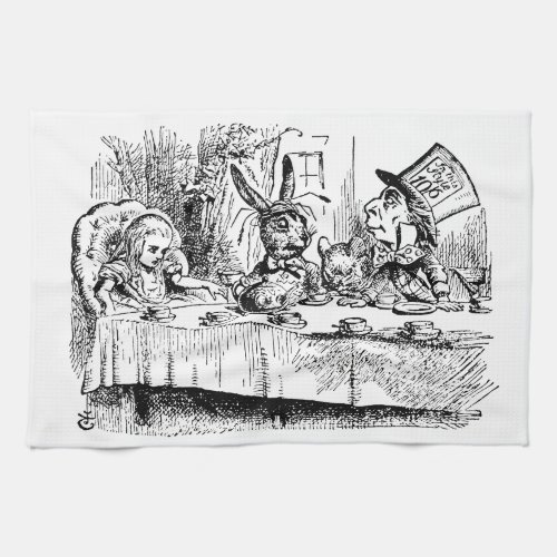 Vintage Alice in Wonderland Tea Party Scene Kitchen Towel