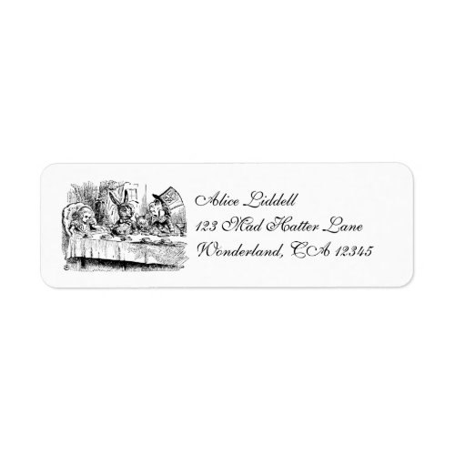 Vintage Alice in Wonderland Tea Party Scene Label