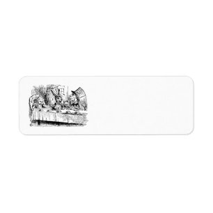 Vintage Alice in Wonderland, Tea Party Scene Label