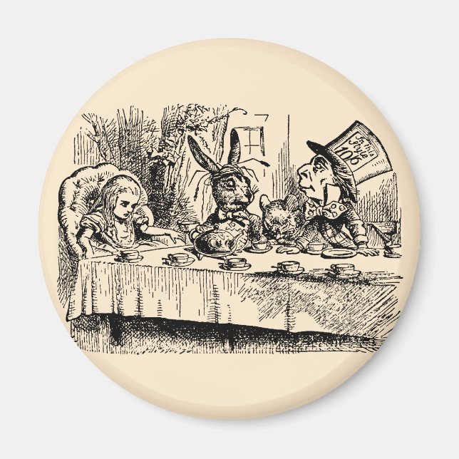 Vintage Alice in Wonderland, Tea Party Scene Magnet (Front)