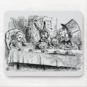 Vintage Alice in Wonderland, Tea Party Scene Mouse Pad