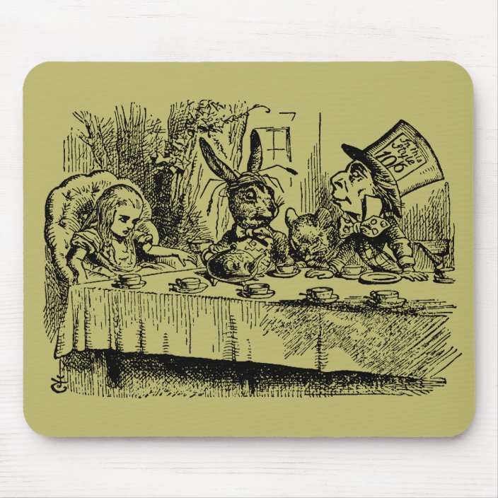 Vintage Alice In Wonderland Tea Party Scene Mouse Pad Zazzle Com