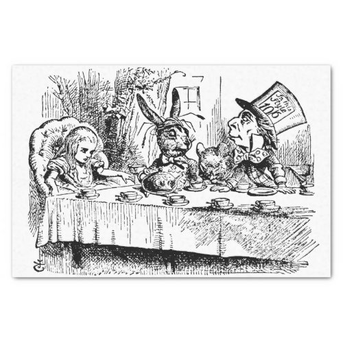 Vintage Alice in Wonderland Tea Party Scene Tissue Paper
