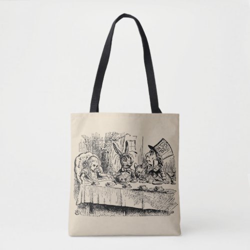 Vintage Alice in Wonderland Tea Party Scene Tote Bag