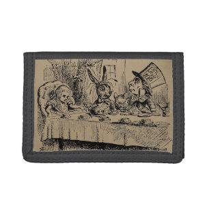 Vintage Alice in Wonderland, Tea Party Scene Tri-fold Wallet