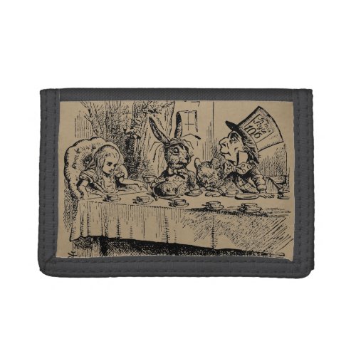 Vintage Alice in Wonderland Tea Party Scene Trifold Wallet