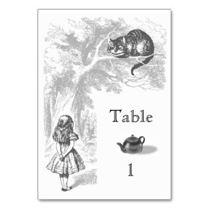 Vintage Alice in Wonderland Tea Party  Table Number