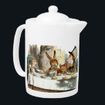 Vintage Alice in Wonderland Tea Party Teapot<br><div class="desc">This is a digitally enhanced print of a vintage Victorian era 1890 John Tenniel illustration of the tea party with Alice,  mouse,  rabbit,  and the Mad Hatter from Alice In Wonderland.</div>