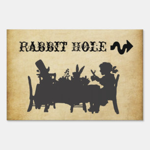 Vintage Alice in Wonderland Tea Party Yard Sign