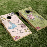 Vintage Alice In Wonderland Team Alice & Rabbit Cornhole Set<br><div class="desc">Follow Alice down the rabbit hole with our beautifully designed vintage Alice in wonderland storybook fairytale theme party cornhole set. Beautifully designed vintage Alice in Wonderland character collage. Perfect for Alice in Wonderland theme parties and events. Features a mix of our own hand-drawn original florals and artwork. We've meticulously restored...</div>