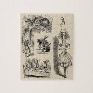 Vintage Alice in Wonderland, Tenniel Characters Jigsaw Puzzle