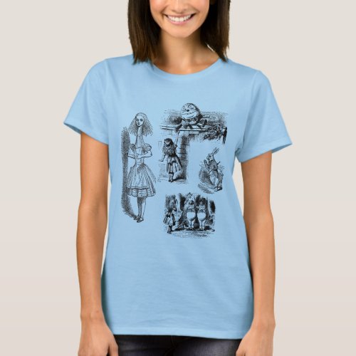 Vintage Alice in Wonderland Tenniel Characters T_Shirt